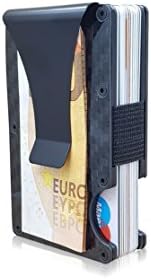 RFID Carbon Fiber Slim Minimalist Metal Cardholder, Anti Scan Money Clip Wallet, Credit Card Protection, Small Durable Mini Case Holder for Men and Woman by SmartProduct