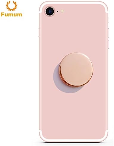 Cell Phone Holder Fumum Pop Out Expanding Phone Stand [Anti-fallen] Grip for Hand/ Car/ Desk with Car Mount Clip(Premium Rose Gold)