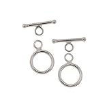 Material: Sterlingsilber Kettenverschluss / Knebelverschluss, Sterling-Silber 925, 9 mm