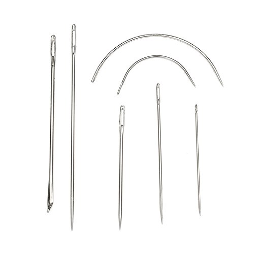 Leder Nähen Set,Drillpro 14 PCS Lederhandwerk Handnähen Kit Handgeräte Nähenset,Ahle Thread Fingerhut Gewachst für Handgemachte Lederwaren DIY Werkzeug Set Kit - 6