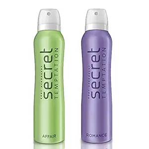 Secret Temptation Affair and Romance Deodorant for women 150 ml each