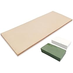 Cuir d'affûtage pour rasoir 7,6 x 20,3 cm - 56,7 gComposé vert et blanc.