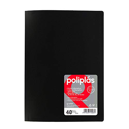 Grafoplas 1155018 - Carpeta de 40 fundas, color negro