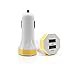 Produktbild Wokee Schnelles Auto-Ladegerät Auto-Ladegerät mit intelligenter Identifikation 3.1A Auto Mini Dual 2-Port USB-Auto-Ladegerät Adapter für Smart Mobile Handy für iPhone 8/7/6/5/4 (S / Plus), iPad Pro / Air 2 / Mini, Galaxy S8 / S7 / S6 / Edge / Plus, Note 5/4 und mehr (Gelb)