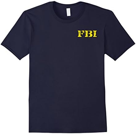 Men's FBI Logo Shirt With Vintage Distressed Look Medium Navy