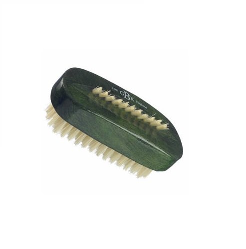 Kent Brushes Natural White Bristle Nail Brush Green