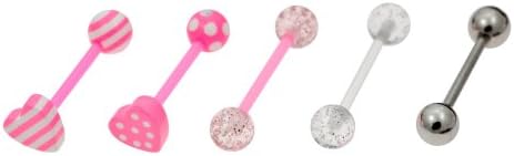 Izmit Surgical Steel and Nylon Set of 5 Tongue Bars