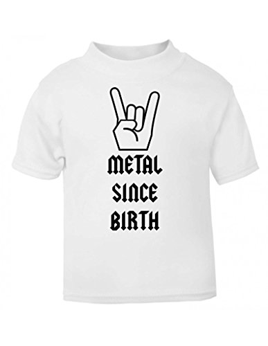 Metal Since Birth Devil Horns Rocker Alternative Kids T Shirt 1-2 YEARS WHITE Toddler Sizes Childrens Top