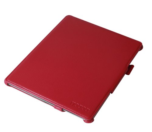 iPad 4 Hülle & iPad 3 Hülle | Smart Cover aufstellbar | Handschlaufe & Stylus-Halterung Luxus Leder für Apple Tablet 9 7 Zoll | Original Adento Marken-Design | Rot - 2