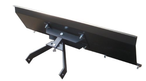 Schneeschild / Gekantet mit abschraubbarer Universal-Halterung / Schwarz / 100 x 40 cm / 3-stufig verstellbar / Für Einachser, Rasenmäher-Trecker