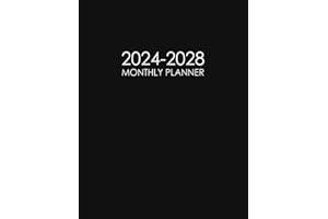 2024-2028 Monthly Planner: Five Years Calendar | 60 Months 5 Year Organizer with Holidays To Do List Goals - Black Cover
