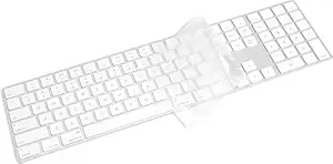 OJOS Keyboard Cover Compatible with 2017-2019 Apple Magic Keyboard with Numeric Keypad US Layout Model MQ052LL/A and A1843-Clear