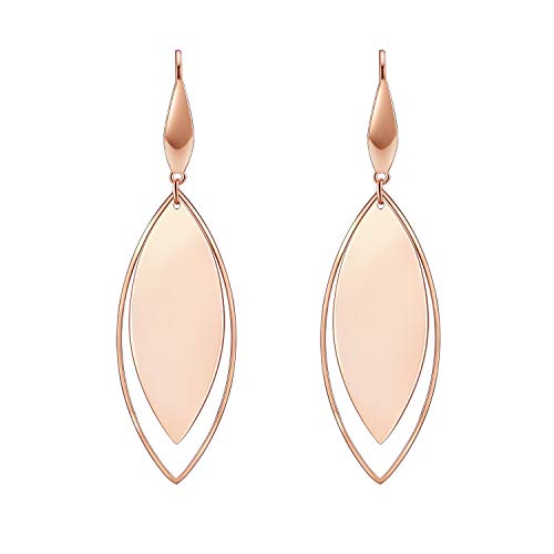 PAKSHO Rose Gold Hoop Earrings Jewelry for Women Up to 20X More 24k Plating Than Other Earrings