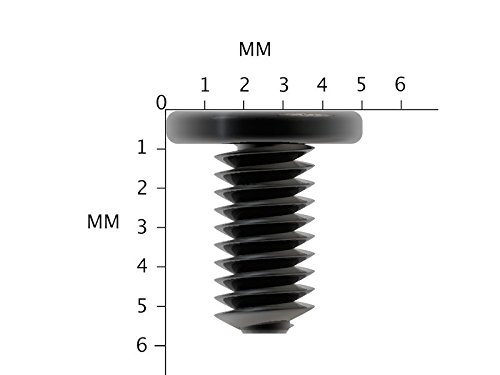 Direkter schwarz Notebook Schrauben Maschinenschrauben Kopf stehend aus Zink, M 3 x 6 mm (12 Stück) - 2