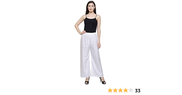 YOLKI Women's Loose Fit Rayon Palazzo 
