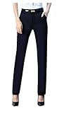 anzughose damen blau Verschluss: Reißverschluss CYSTYLE Damen Gerade Hose Kellnerhose Anzug Hose Anzughose Service Classic Style mit Elastische an Taile (Schwarz 2, XL)