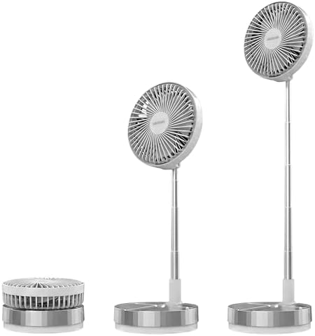 Cecotec EnergySilence 800 FoldAir - Ventilatore portatile con telecomando, senza fili, con batteria da 7200 mAh, design pieghevole e telescopico, 20,3 cm, 4 velocità, oscillazione