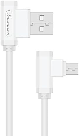 Micro USB Cable,1m/3ft Fast USB Charging Cable Durable TPE Right Angle Android Charger Cable Micro USB Sync Cable for Samsung Galaxy S6/S7,Nexus,LG,Motorola,Kindle,Android and More(White)