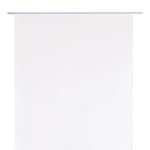 Flächenvorhang blickdicht Schiebegardine Raumteiler Schiebevorhang ca.60cm x 245cm, Auswahl: mit Technik, weiß – perlweiß - 2