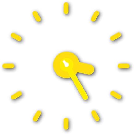 Funky Modern Stick on Wall Quartz Clocks (Yellow)