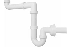 Schläfer 4395023 | Sifone Universale 1"1/4 per lavelli - Uscita diam40mm, Set Sifone a S in Plastica, Scarico Lavandino Autopulente Salvaspazio 1 Vasca Lavello Collegamento Singolo