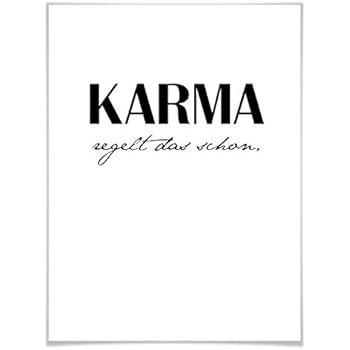 Poster Sprüche Zitate Weisheiten Karma Regelt Das Schon Wall Art