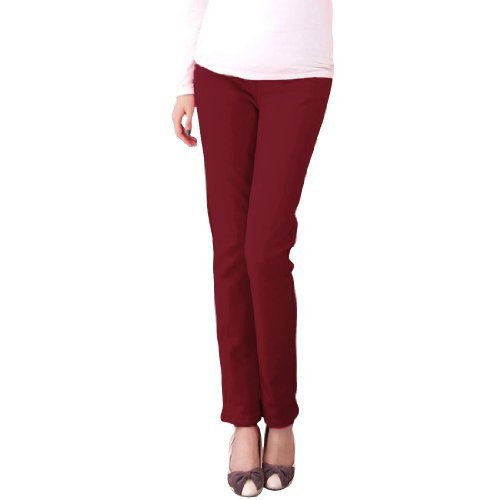 Maternity Adjustable Waist Slant Pockets Front Casual Thick Pants