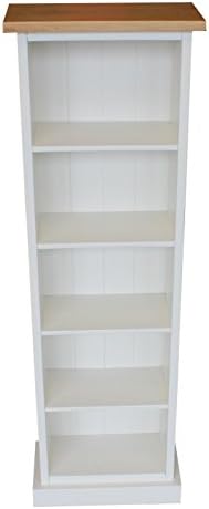 Oak Top Painted Dvd Storage Tower Unit Double