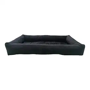 Hiputee Rectangular Soft Velvet Pad Bed for Dogs & Cats (Small, Black)