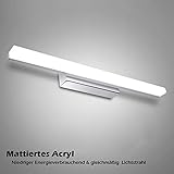 【BELEUCHTUNGSGESICHT MIT OPTIMALEN UND EINHEITLICHEN LICHTERN】 Hat Sie die alte Spiegelleuchte mit ungleichmäßigem Licht gestört, während Sie sich den Bart rasierten? Die JSLHT Spiegelleuchte können diese Anforderungen erfüllen. Die Leistung beträgt 12 Watt, stark genug, aber vor dem Spiegel gleichmäßig und angenehm, da die LEDs mit einem Acryl-Material bedeckt sind und die Lichter sich auf dem Spiegel gut lösen können, stören die Augen nicht.Gute JSLHT Spiegelleuchte gibt Ihnen eine schöne G