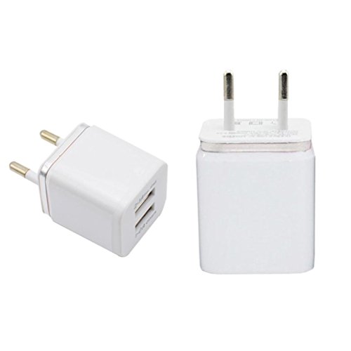 Ularma 2-Port USB Ladegerät 5V 2.1A /1 A USB Ladestecker Power Charger Adapter für Smartphone/Tablet (silber) - 3