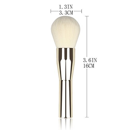 Lover Bar Gesicht Lose Puder Make Up Pinsel Metall-Profi Naturhaar Echthaar Cheek Rouge Kontur Highlighter Foundation Schminke Bürste-Schönheits kosmetik Tools Professionell Blender Bronzer Kabuki Brush (Gold) - 7