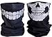 Price comparison product image Super Things Black Breathable Seamless Tube Skull Face Mask,2 Motorcycle Face Masks (white/teeth)