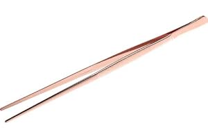 COCKTAIL7 Cocktail Pinza 30cm pinzette per alimenti in acciaio inox colore rame Pinze per guarnire la cucina dello chef con punte seghettate di precisione dressaggio per cucinare