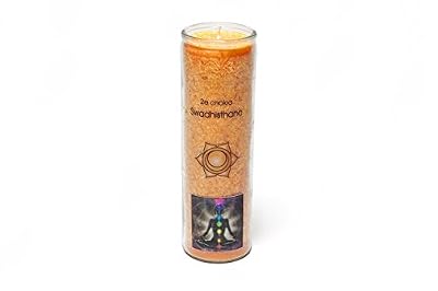 Find Something Different Trouver Quelque Chose différents Orange 2 ND Chakra Siège Physique Bougie aromatique, en Bambou, Multicolore