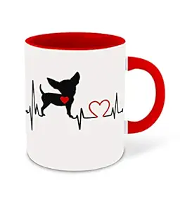 DecorVecor - Dogs Lover Inspired Designer Printed Red Ceramic Coffee |Tea | Milk Mug (Gift | Dogs | Motivational Quotes | Hobby (Combo 31)