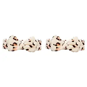 Amazon Brand - Solimo Makeup Hair Bands with Polka Dot Bow, White Brown, Pack of 2