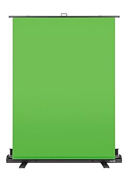 Elgato Green Screen : fond vert rétractable pour suppression de l'arrière-plan, avec cadre autobloquant, toile verte anti-plis, boîtier en aluminium, installation et démontage ultra-rapides