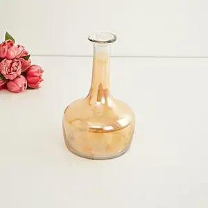 Home Centre Fiesta Solid Surahi Glass Vase, Gold, Standard