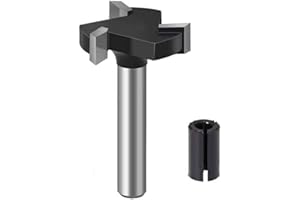 KTOULER 1/4 inch Shank CNC Spoilboard Surfacing Router Bit Slab Flattening Router Bit Planing Bit Wood Planing Bit Wood Milling Cutter Planer Woodworking Tool
