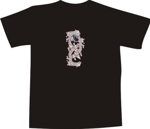 Black Dragon T-Shirt for men and women E308 with multicolored frontprint - revolution musical expression