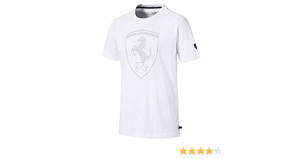 PUMA Ferrari Big Shield Tee Maglietta a Maniche Corte, da Uomo, Bianco, L :  Amazon.it: Abbigliamento