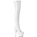 Produktbild Pleaser Adore-3000 - Sexy Plateau High Heels Stretch Lack Overknee Stiefel weiss 36-43, Größe:EU-39 / US-9 / UK-6