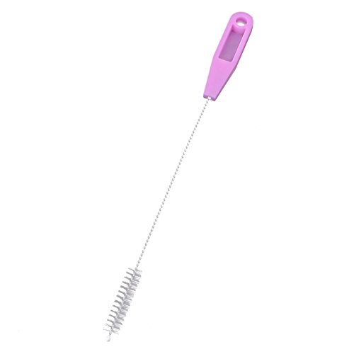 Sonline Pink Plastic Handle Stainless Steel Twisted Bottle Straw Brush Cleaner