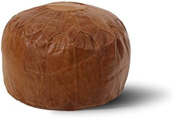 2 x Vintage Genuine Hide Leather Bean Bag (Tan)