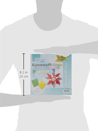 Folia 9160/0 – Faltblätter Kunststoff 20 x 20 cm, 150 µ, 20 Blatt sortiert in 5 Farben - 4