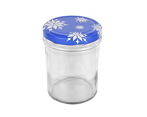 50er Set Sturzglas 435 ml To 82 Deckel mit Schneeflocken incl. Diamant Gelierzauber Rezeptheft Marmeladenglas Einmachglas Einweckglas - 2