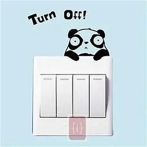 ISEE 360 Cartoon Message Turn Off Lights Funny Sticker Suitable for Any Switch Board Black Vinyl Decals L x H 12.00 X 6.00 cm