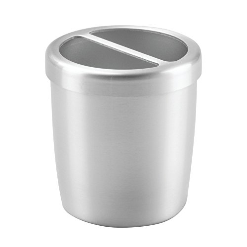 InterDesign 39340EU Alumina Zahnbürstenhalter Ständer für das Bad - Aluminium Gebürstet Metall 9,14 x 9,14 x 9,91 cm