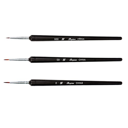 3-pcs Set Fine Detail Nail Art Pen Brush Size 0 00 000 Dotting Drawing Painting for Acrylic French Gel Fingernail Toenail Tips Pattern Design
